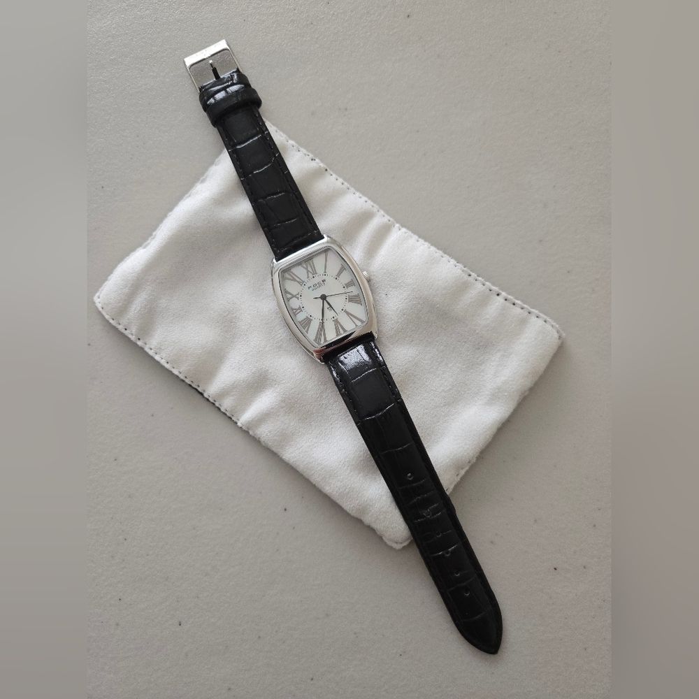 Foce Black Leather Watch